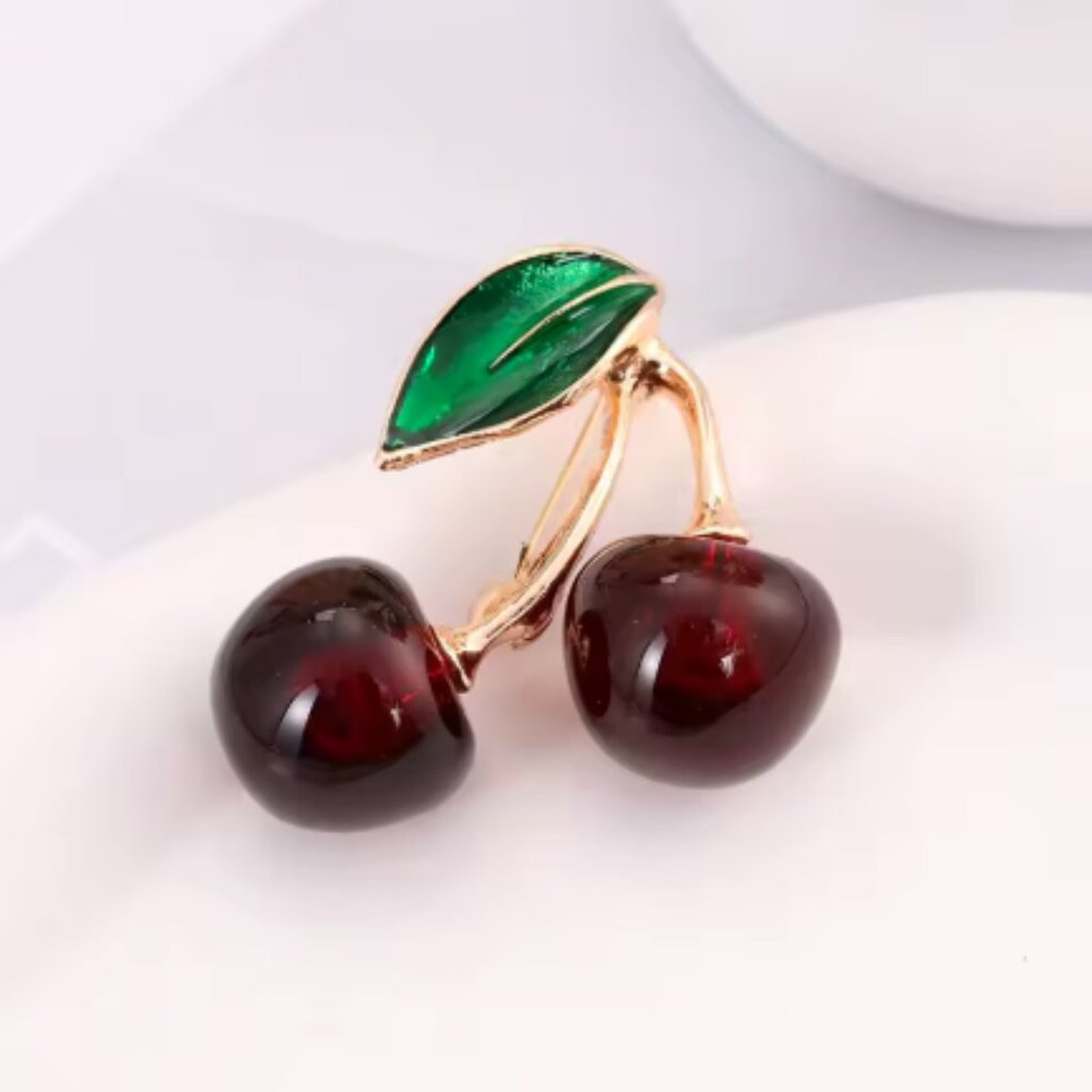 🍏50% OFF/3+...Double Cherries Brooch